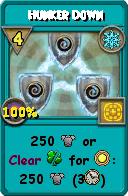 Wizard101 Ice spell card: Hunker Down, Spell ID 15141