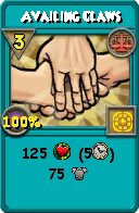 Wizard101 Balance spell card: Availing Claws, Spell ID 15142