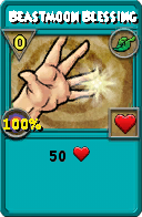 Wizard101 Life spell card: Beastmoon Blessing, Spell ID 15144