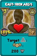 Wizard101 Myth spell card: Cast-Iron Aegis, Spell ID 15151