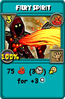 Wizard101 Fire spell card: Fiery Spirit, Spell ID 15152