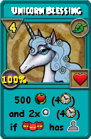 Wizard101 Life spell card: Unicorn Blessing, Spell ID 15153