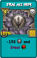 Wizard101 Death spell card: Steal All Hope, Spell ID 15162