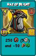 Wizard101 Balance spell card: Ray of Blight, Spell ID 15163