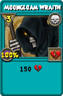 Wizard101 Death spell card: Moongloam Wraith, Spell ID 15173