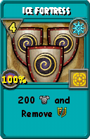 Wizard101 Ice spell card: Ice Fortress, Spell ID 15174