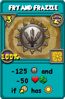 Wizard101 Storm spell card: Fry and Frazzle, Spell ID 15178