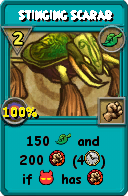 Wizard101 Life spell card: Stinging Scarab, Spell ID 15179