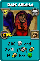 Wizard101 Death spell card: Dark Animism, Spell ID 15181