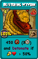 Wizard101 Fire spell card: Blistering Wyvern, Spell ID 15189