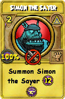 Wizard101 Myth spell card: Simon the Sayer, Spell ID 15197