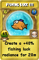 Wizard101 Cantrips spell card: Fishing Luck III, Spell ID 15212