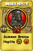 Wizard101 Myth spell card: Bronze Hoplite, Spell ID 15218