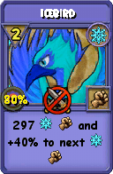 Wizard101 Ice spell card: Icebird, Spell ID 15222