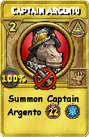 Wizard101 Myth spell card: Captain Argento, Spell ID 15223