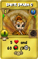 Wizard101 Cantrips spell card: Sprite Swarm 0, Spell ID 15236