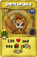 Wizard101 Cantrips spell card: Sprite Swarm 3, Spell ID 15238