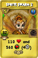 Wizard101 Cantrips spell card: Sprite Swarm 2, Spell ID 15240
