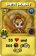 Wizard101 Cantrips spell card: Sprite Swarm 1, Spell ID 15242