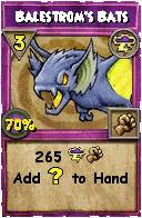 Wizard101 Storm spell card: Balestrom's Bats, Spell ID 15255