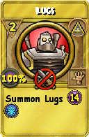 Wizard101 Myth spell card: Lugs, Spell ID 15258