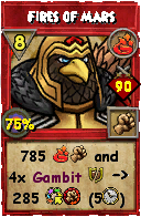 Wizard101 Fire spell card: Fires of Mars, Spell ID 15263