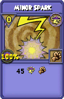 Wizard101 Storm spell card: Minor Spark, Spell ID 15266