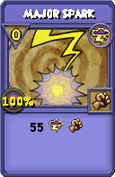 Wizard101 Storm spell card: Major Spark, Spell ID 15269