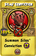 Wizard101 Myth spell card: Silas' Conviction, Spell ID 15272