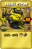 Wizard101 Storm spell card: Squall Wyvern, Spell ID 15303