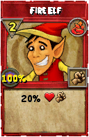 Wizard101 Fire spell card: Fire Elf, Spell ID 15305