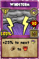 Wizard101 Storm spell card: Windstorm, Spell ID 15311