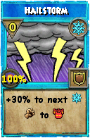 Wizard101 Ice spell card: Hailstorm, Spell ID 15316