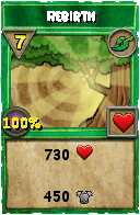 Wizard101 Life spell card: Rebirth, Spell ID 15319