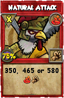 Wizard101 Fire spell card: Natural Attack, Spell ID 15334