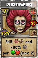 Wizard101 Balance spell card: Desert Banshee, Spell ID 15336
