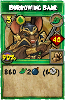 Wizard101 Life spell card: Burrowing Bane, Spell ID 15344