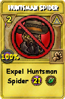 Wizard101 Myth spell card: Huntsman Spider, Spell ID 15358