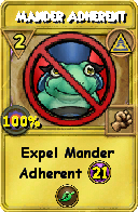 Wizard101 Myth spell card: Mander Adherent, Spell ID 15359