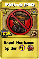 Wizard101 Myth spell card: Huntsman Spider, Spell ID 15367