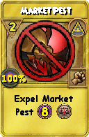 Wizard101 Myth spell card: Market Pest, Spell ID 15368