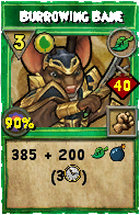 Wizard101 Life spell card: Burrowing Bane, Spell ID 15371