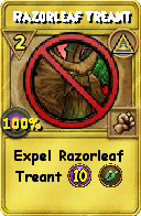 Wizard101 Myth spell card: Razorleaf Treant, Spell ID 15385
