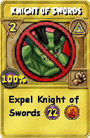 Wizard101 Myth spell card: Knight of Swords, Spell ID 15387