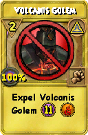 Wizard101 Myth spell card: Volcanis Golem, Spell ID 15393