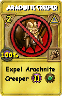 Wizard101 Myth spell card: Arachnite Creeper, Spell ID 15401