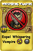 Wizard101 Myth spell card: Whispering Vampire, Spell ID 15405