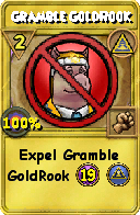 Wizard101 Myth spell card: Gramble GoldRook, Spell ID 15408