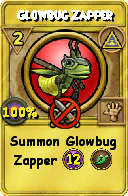 Wizard101 Myth spell card: Glowbug Zapper, Spell ID 15410