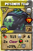 Wizard101 Death spell card: Poisonous Toad, Spell ID 15428